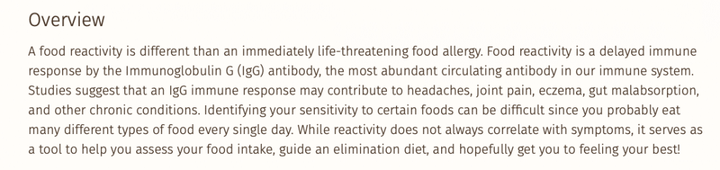 EverlyWell food sensitivity test explanation