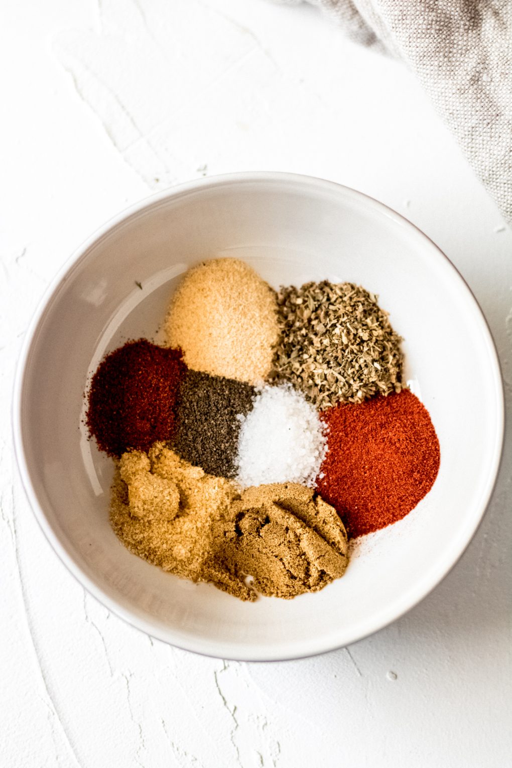 blackening spices in a white bowl