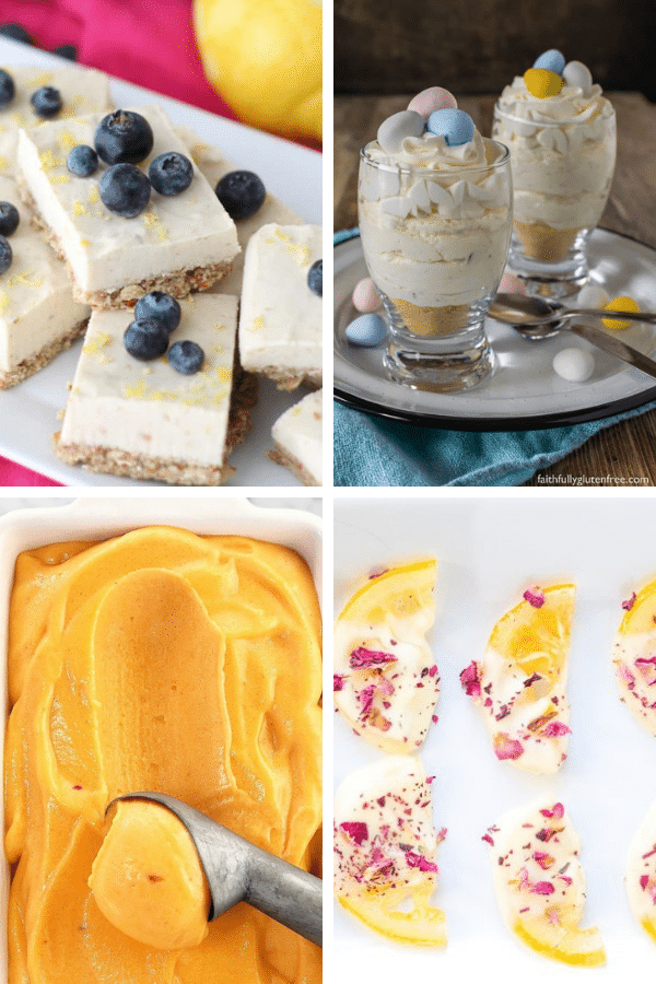 a collage of gluten-free easter dessert recipes