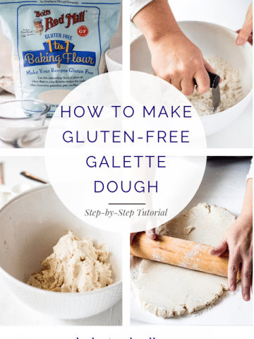 a four image collage for how to make gluten free galette dough