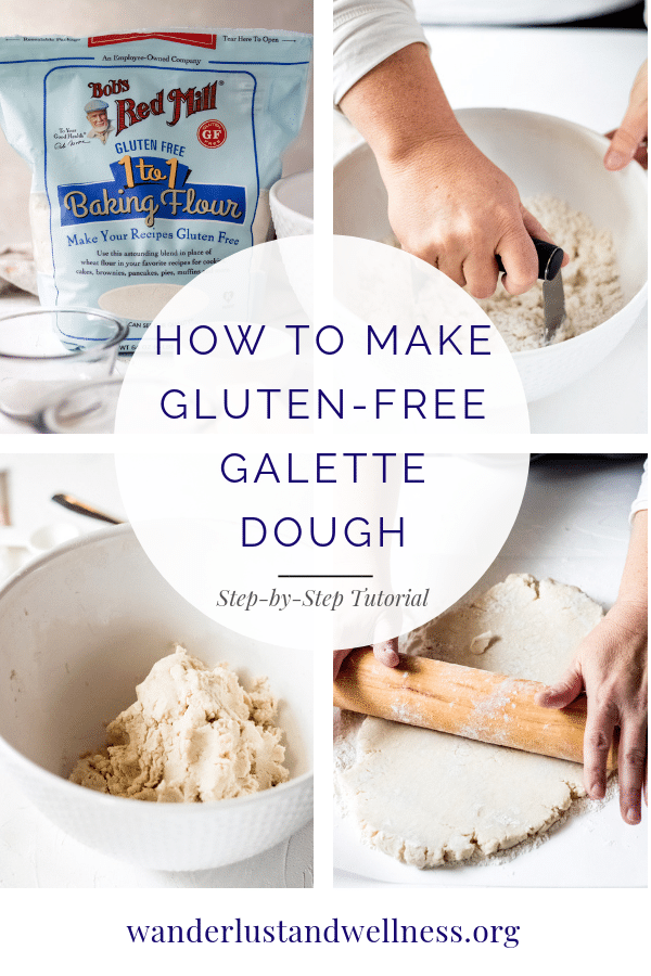 a four image collage for how to make gluten free galette dough