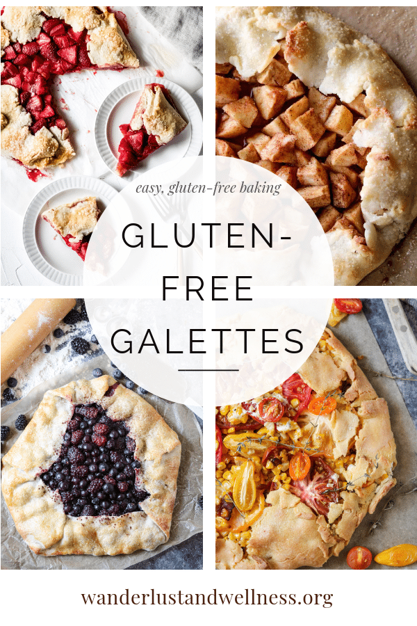 a four collage image of gluten-free galettes