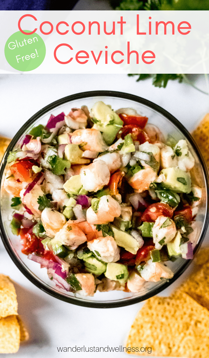 a bowl of coconut lime ceviche