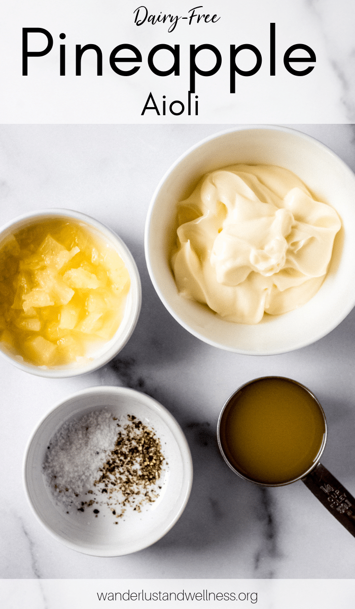 ingredients for dairy-free pineapple aioli