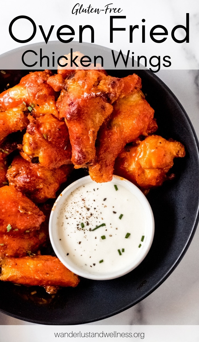 a bowl of oven fried chicken wings