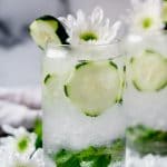two sparkling cucumber cocktails