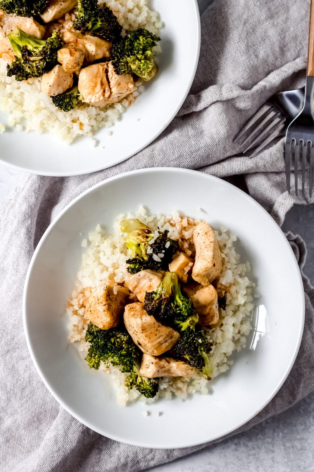 two bowls of air fryer sweet & sour chicken