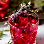 a glass of La Croix vodka cranberry