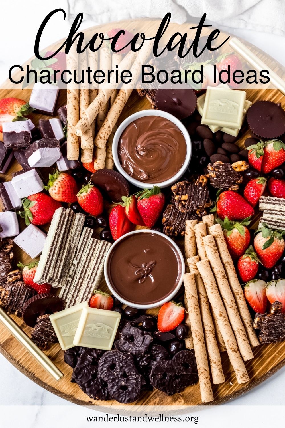 a round chocolate charcuterie board