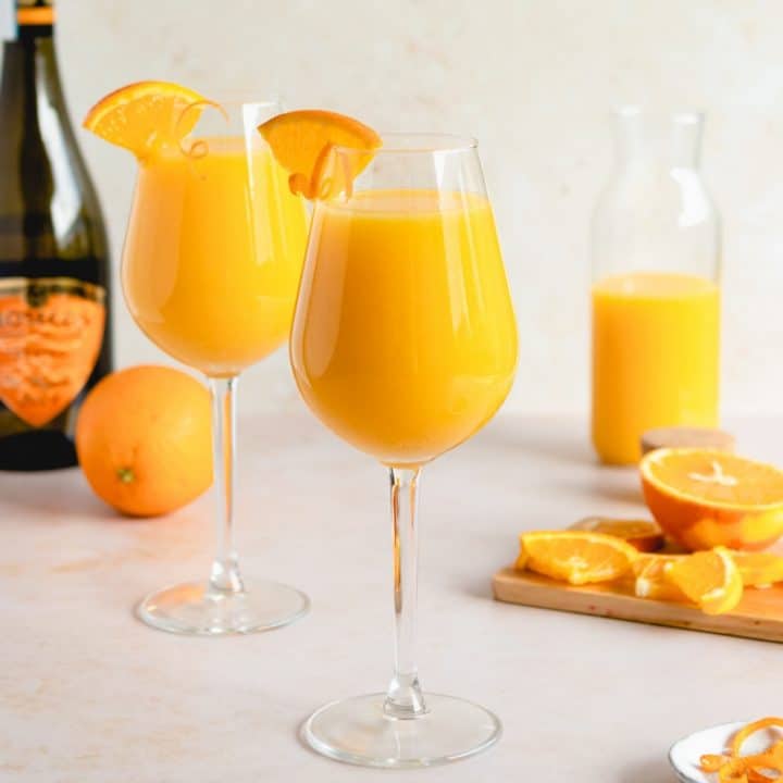 glasses of classic mimosa