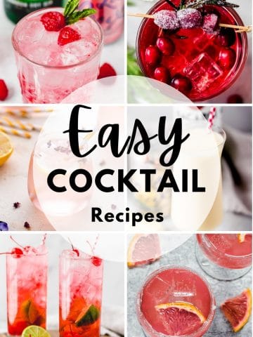 a collage of easy cocktails
