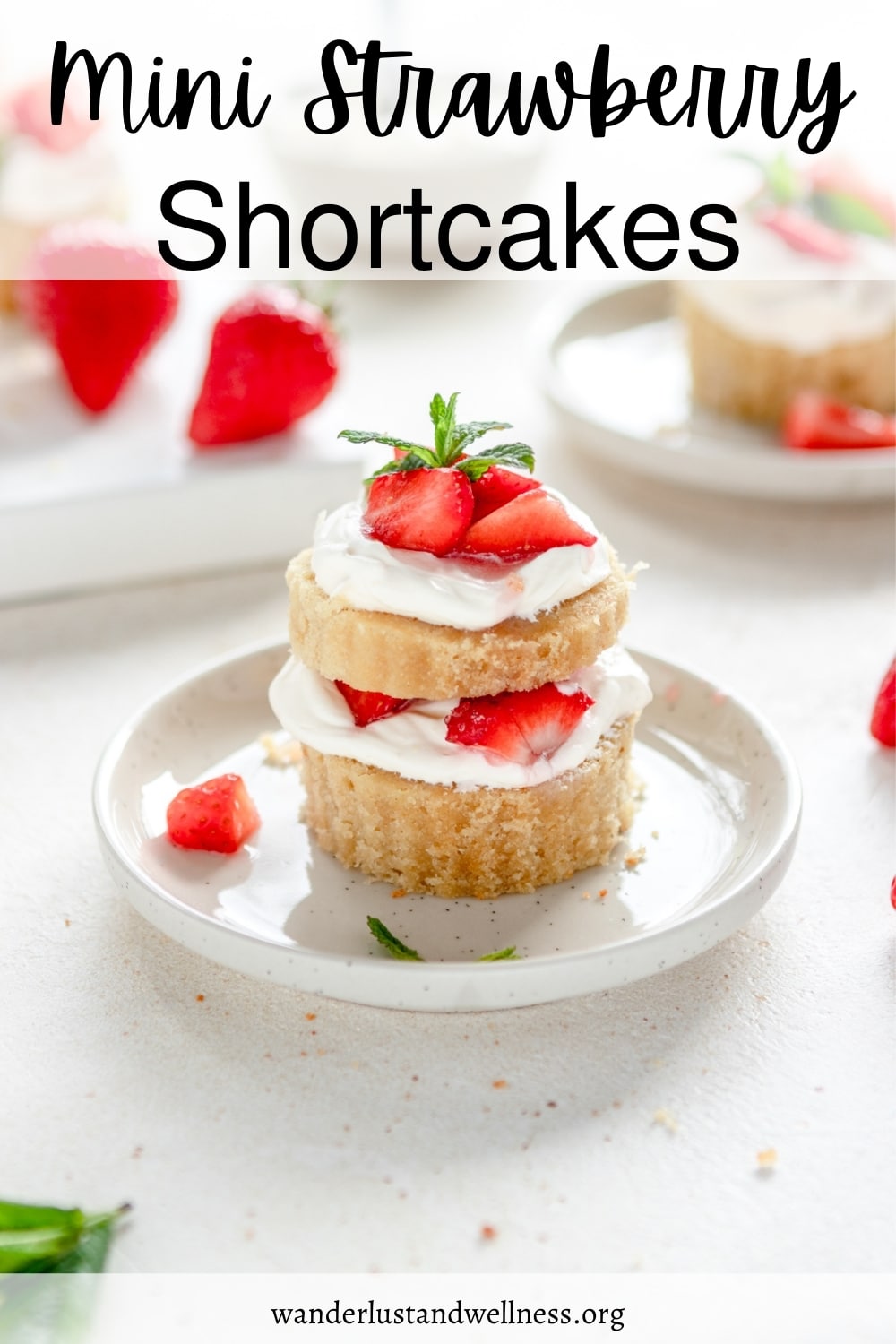 a mini strawberry shortcake on a plate