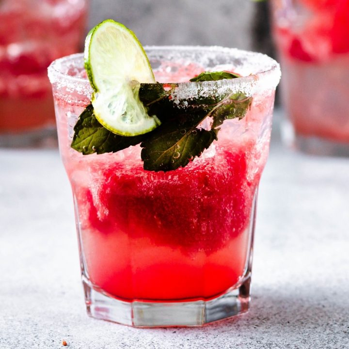 a glass of watermelon la Croix cocktail