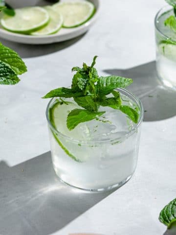 glasses of lime seltzer cocktails