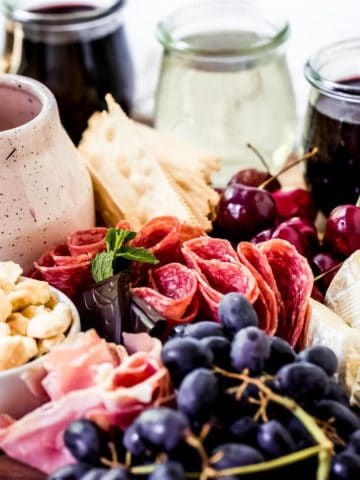 ingredients for a wine tasting charcuterie board