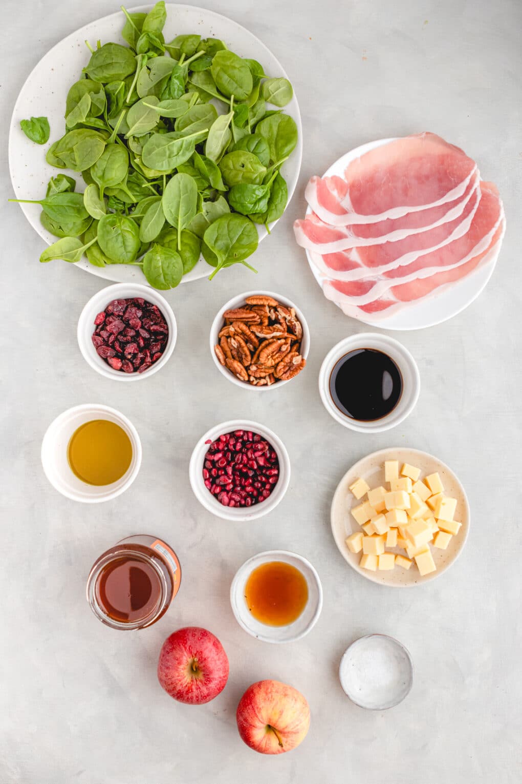 ingredients needed to make Thanksgiving Spinach Salad