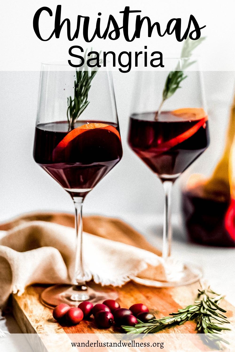 two glasses of Christmas Sangria