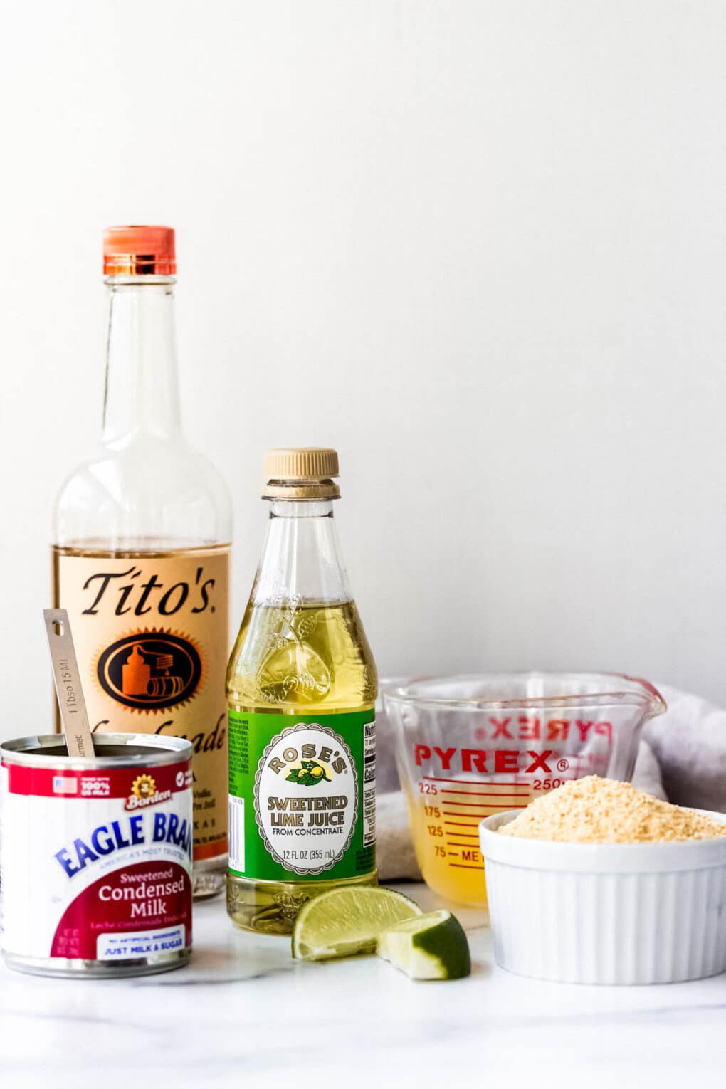 Ingredients needed to make a Key Lime Pie Cocktail