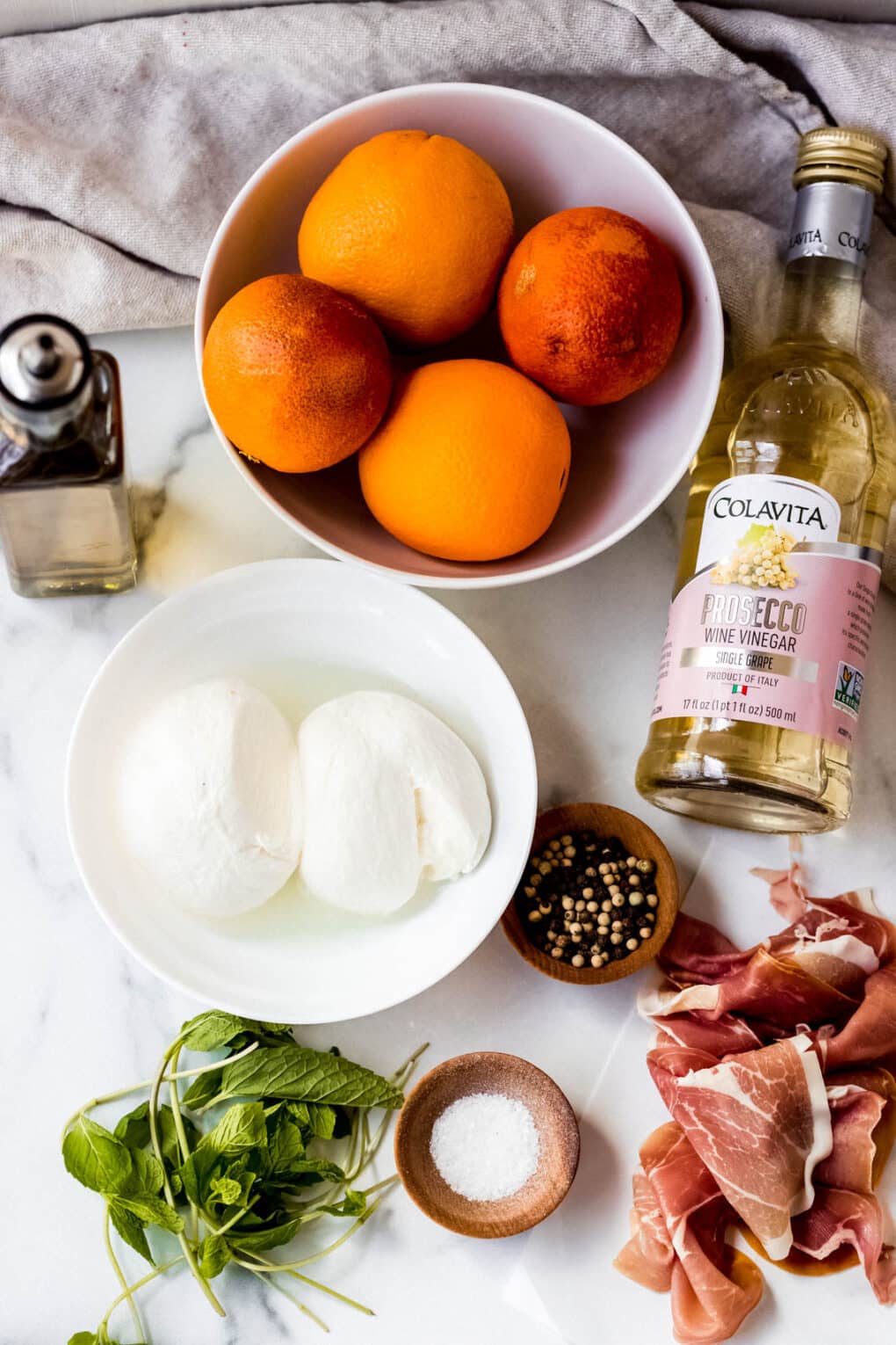 ingredients needed to make a Spring Citrus Burrata Appetizer